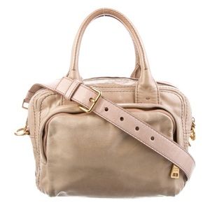 Authentic Prada Vitello Shine Bowler Leather Crossbody Bag